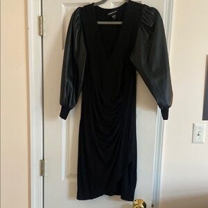 Fifteen Twenty Black Sheath Dress with Bishop Sleeves